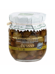 Оливки Anfosso Таджасские без косточки в оливковом масле, 185г