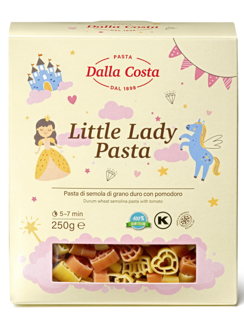 Макароны фигурные детские Dalla Costa Little Lady Pasta с томатами, 250г