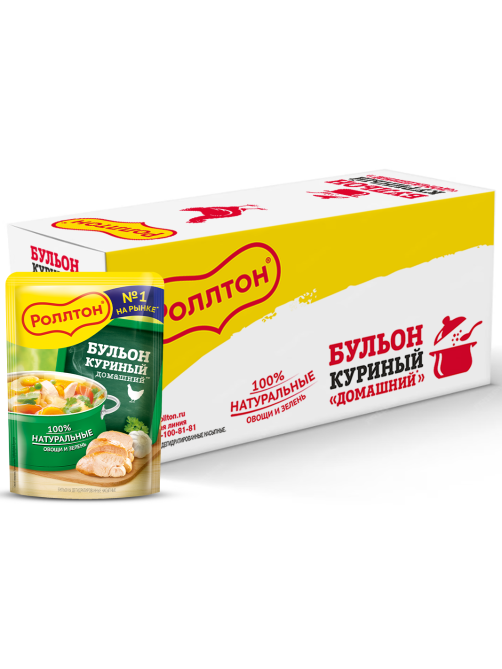 Бульон Роллтон куриный домашний, 90г х 24 шт