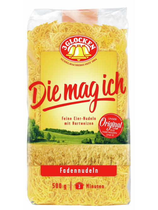 Макароны вермишель 3 Glocken Die mag ich Fadennudeln, 500г