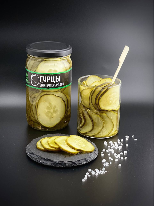 Огурцы маринованные EcoFood Для бутербродов, 350г