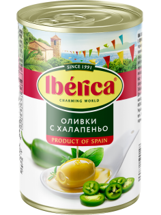 Оливки Iberica с халапеньо, 300г
