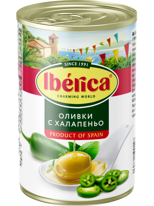 Оливки Iberica с халапеньо, 300г