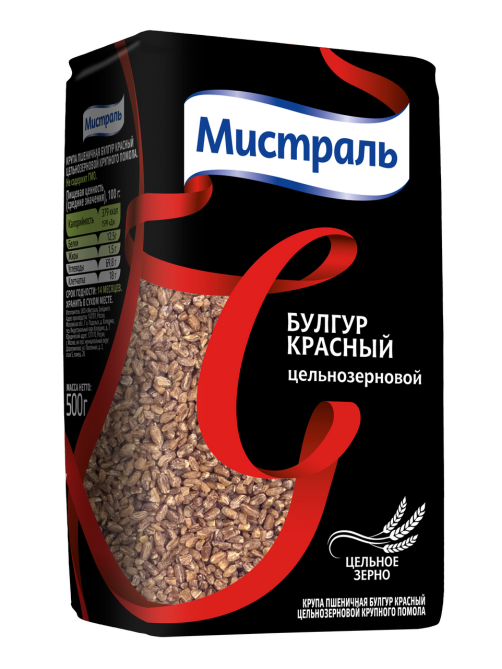 Крупа булгур Мистраль красный цельнозерновой, 500г