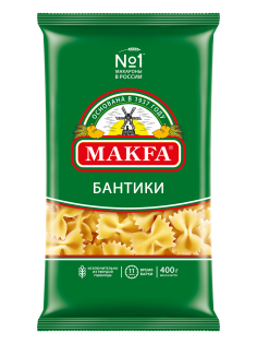 Макароны бантики Makfa высший сорт, 400г
