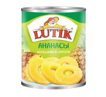 Ананасы Lutik кольца в сиропе, 580мл