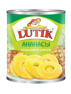 Ананасы Lutik кольца в сиропе, 580мл