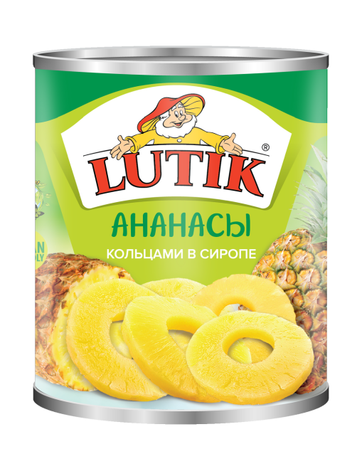 Ананасы Lutik кольца в сиропе, 580мл