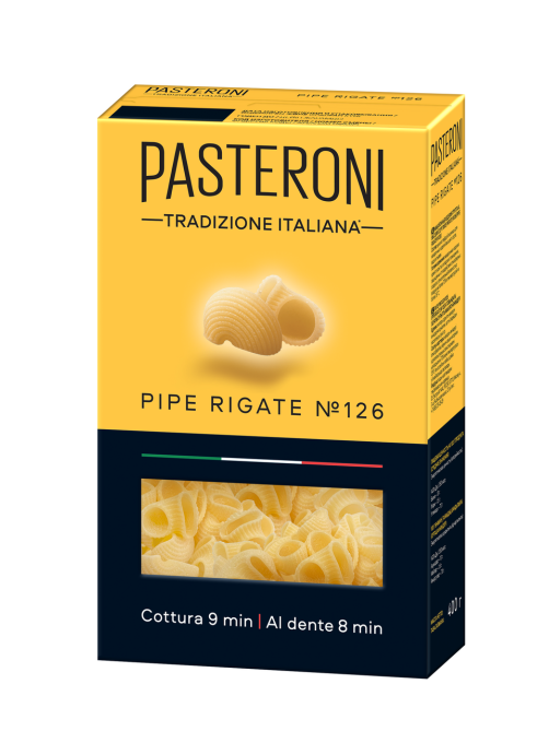 Макароны Pasteroni Пипе Ригате №126, 400г