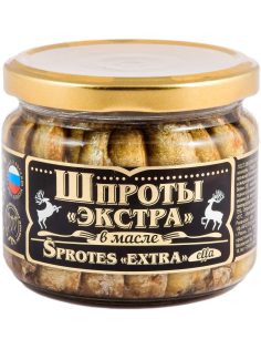 Шпроты Вкусные консервы Экстра Килька балтийская в масле, 270г