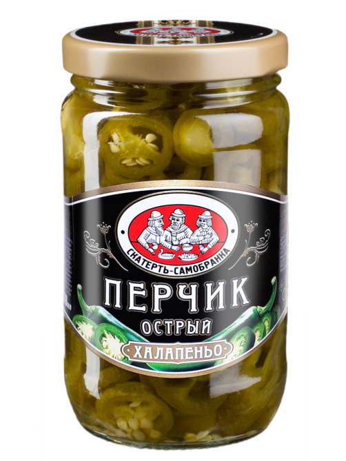 Перец маринованный Скатерть-Самобранка Халапеньо зеленый острый, 370мл