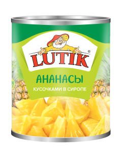 Ананасы Lutik кусочки в сиропе, 580мл