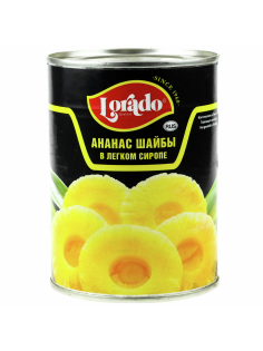 Ананасы Lorado кольца в легком сиропе, 565г
