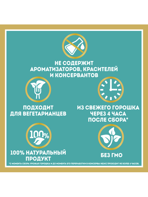 Горошек зеленый Heinz нежный, 400г