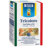 Макароны бантики De Cecco Farfalle Tricolore №93 с томатами и шпинатом, 500г