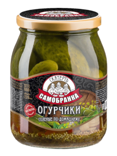 Огурцы соленые Скатерть-Самобранка По-домашнему бочковые, 720мл