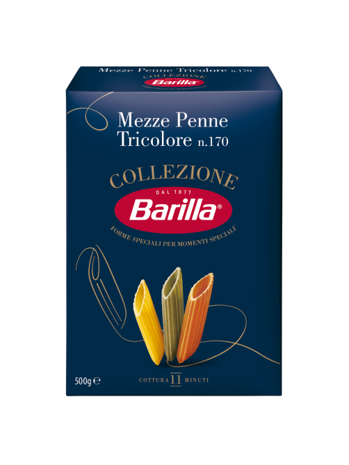 Макаронные изделия Barilla Мецце Пенне Триколоре из твердых сортов пшеницы, 500г