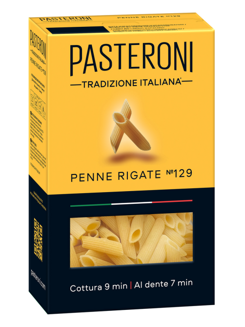 Макароны перья Pasteroni Penne Rigate №129 рифленые высший сорт, 400г