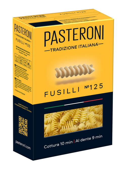 Макароны спирали Pasteroni Fusilli №125 высший сорт, 400г