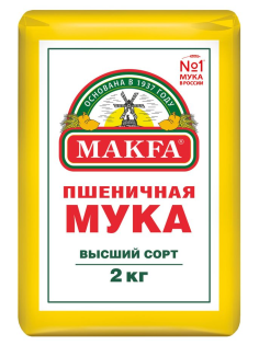 Мука Makfa пшеничная высший сорт, 2кг