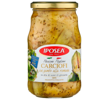 Артишоки Iposea По-римски со стеблем в масле, 510г