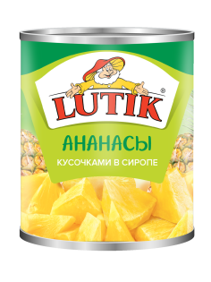 Ананасы Lutik кусочки в сиропе, 850мл