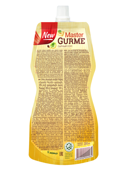 Соус Master Gurme сырный 35%, 197г