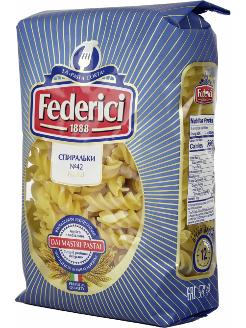 Макароны спирали Federici Fusilli №42 высший сорт, 400г