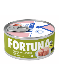 Тунец желтоперый Fortuna Yellowfin филе с оливковым маслом, 185г