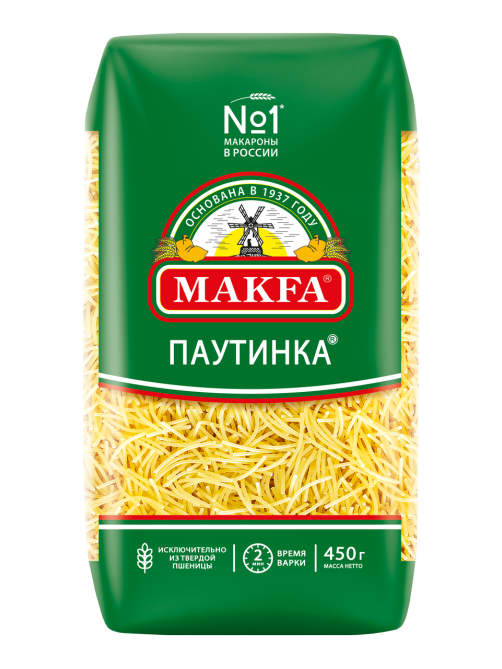 Макароны вермишель Makfa Паутинка высший сорт, 450г
