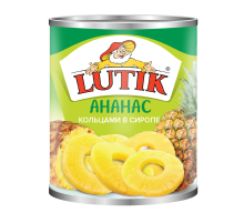 Ананасы Lutik кольца в сиропе, 850мл