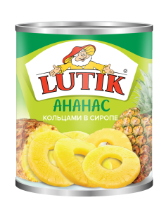Ананасы Lutik кольца в сиропе, 850мл