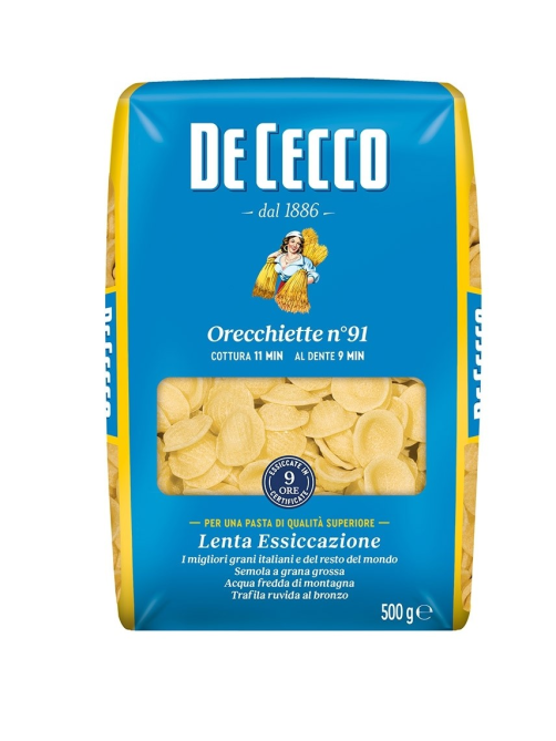 Макароны ракушки De Cecco Orecchiette №91, 500г