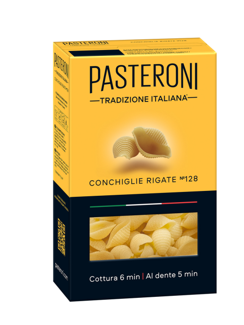 Макароны Pasteroni Конкилье Ригате №128, 400г