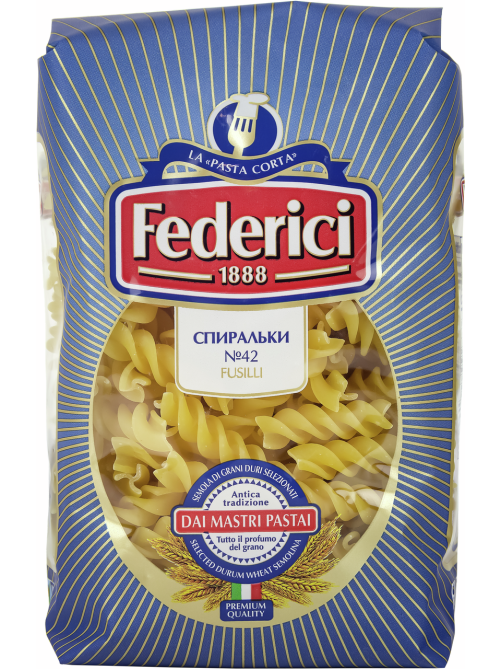 Макароны спирали Federici Fusilli №42 высший сорт, 400г