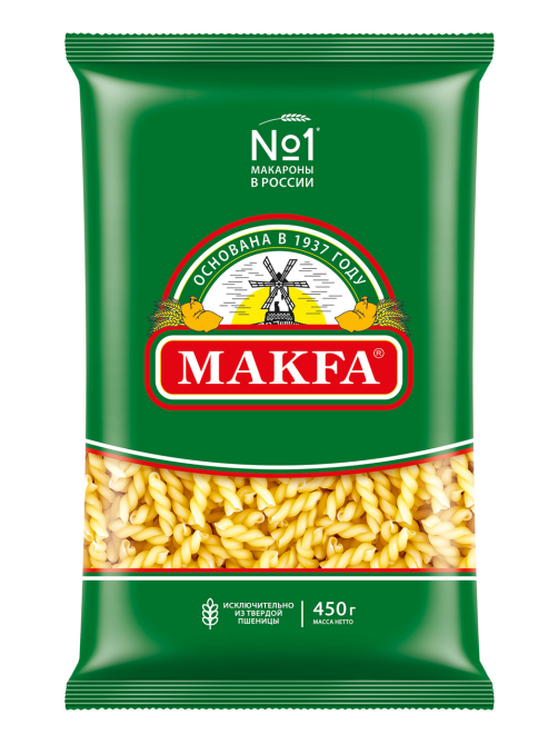 Макароны косички Makfa высший сорт, 450г