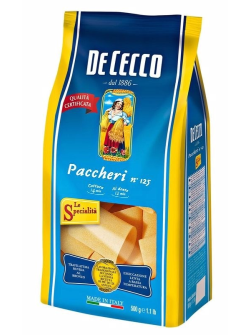 Макароны трубочки De Cecco Paccheri №125, 500г