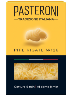 Макароны Pasteroni Пипе Ригате №126, 400г