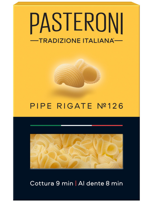 Макароны Pasteroni Пипе Ригате №126, 400г