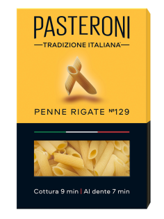 Макароны перья Pasteroni Penne Rigate №129 рифленые высший сорт, 400г