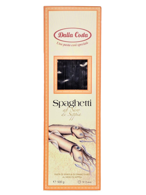 Макароны спагетти Dalla Costa Spaghetti Al Nero Di Seppia с чернилами каракатицы, 500г