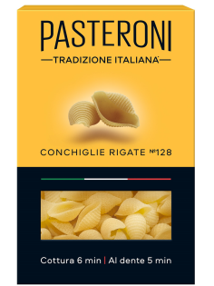 Макароны Pasteroni Конкилье Ригате №128, 400г