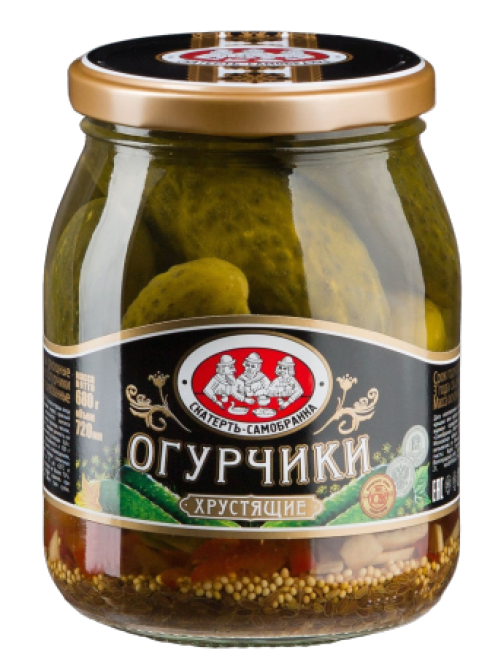 Огурцы маринованные Скатерть-Самобранка Хрустящие, 680г