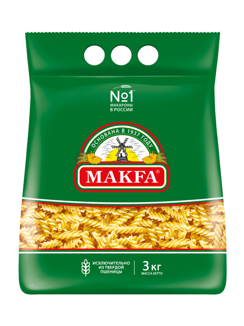 Макароны спирали Makfa высший сорт, 3кг