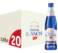 Пивной напиток Krone Blanche Biere безалкогольный, 0.45л x 20 шт