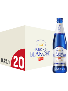 Пивной напиток Krone Blanche Biere безалкогольный, 0.45л x 20 шт