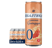 Пиво Балтика №0 Грейпфрут безалкогольное, 0.33л x 24 шт