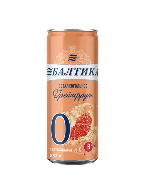 Пиво Балтика №0 Грейпфрут безалкогольное, 0.33л x 24 шт