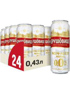 Пиво Крушовице безалкогольное, 0.43л x 24 шт