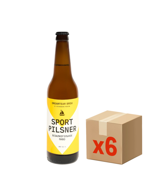 Пиво Dreamteam Brew Sport Pilsner безалкогольное, 450мл x 6 шт